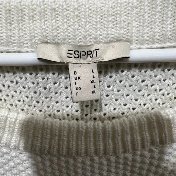 Esprit Women's Off-White Scoop Neck Sweater Perfect EUC Cotton Blend - Picture 2 of 3